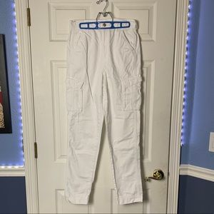 AE High Rise White Cargo Jean (X-LONG)